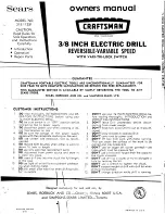 Preview for 1 page of Craftsman 315.11351 Owner'S Manual