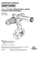 Craftsman 315.115410 Operator'S Manual preview