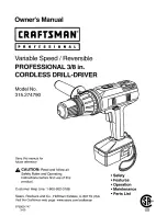 Craftsman 315.274790 Owner'S Manual preview