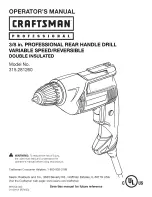 Craftsman 315.281260 Operator'S Manual preview