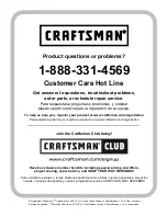 Preview for 20 page of Craftsman 315.DD2015 Operator'S Manual