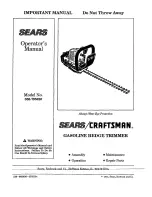 Preview for 1 page of Craftsman 358.795620 Operator'S Manual