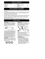 Preview for 2 page of Craftsman 358.799190 Operator'S Manual