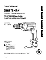 Preview for 1 page of Craftsman 973.274960 Owner'S Manual