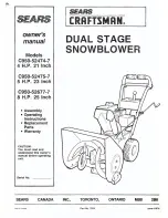 Craftsman C950-52474-7 4 H.P. 21 Inch Owner'S Manual preview