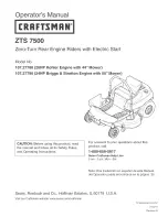 Craftsman ZTS 7500 Operator'S Manual preview