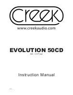 Preview for 1 page of Creek Audio EVOLUTION 50CD Instruction Manual