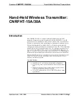 Preview for 5 page of Crestron CNRFHT-15A Operation Manual