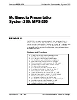 Preview for 5 page of Crestron MPS-250 Operation Manual