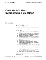 Preview for 5 page of Crestron QuickMedia QM-MD5x1 Operation Manual