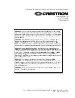 Preview for 2 page of Crestron WPR-48 Operation Manual