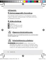 Preview for 76 page of Crivit Outdoor 34232 Operation And Safety Notes