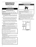 Preview for 4 page of Crosley 2225405 Use & Care Manual