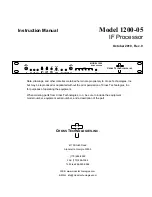 Preview for 1 page of Cross Technologies 1200-05 Instruction Manual