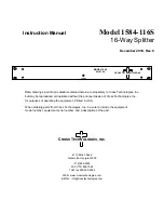 Preview for 1 page of Cross Technologies 1584-116S Instruction Manual