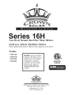 Preview for 1 page of Crown Boiler 16H-340 Installation Instructions Manual