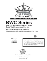 Preview for 1 page of Crown Boiler BIMINI BWC150 Installation Instructions Manual