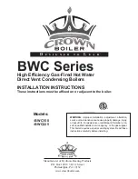 Preview for 1 page of Crown Boiler BIMINI BWC225 Installation Instructions Manual