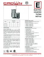 Preview for 1 page of Crown EC-10TW Specification Sheet