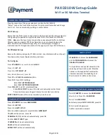 CT PAYMENT PAX D210-W Setup Manual preview