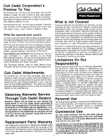 Preview for 2 page of Cub Cadet 1015 Owner'S Manual