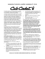 Preview for 52 page of Cub Cadet RZT 17 Operator'S Manual