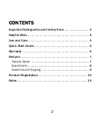 Preview for 2 page of Cuisinart CTG-00-PCH Instruction And Recipe Booklet