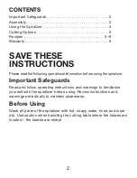 Preview for 2 page of Cuisinart CTG-00-SPIC Instruction And Recipe Book