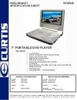 Preview for 1 page of Curtis DVD8009 Preliminary Specification Sheet