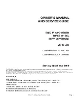 Preview for 3 page of Cushman 612485 Owner'S Manual And Service Manual