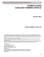 Preview for 3 page of Cushman HAULER 1200X Owner'S Manual