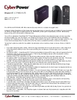 CyberPower 649532009237 Specification Sheet preview