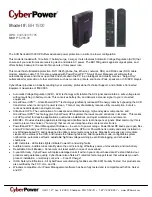 CyberPower 649532015795 Specification Sheet preview