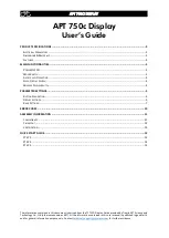 Preview for 2 page of CYCMOTOR APT 750c Display User Manual