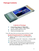 Preview for 3 page of D-Link AirPlus XTREME G+ DWL-G650+ Manual