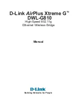 D-Link AirPlus XtremeG Ethernet-to-Wireless Bridge DWL-G810 Owner'S Manual preview