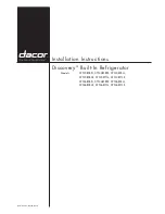 Dacor Discovery series Installation Instructions Manual preview