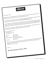 Preview for 2 page of Dacor EF36IWF Use And Care Manual