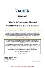 Daher TBM 960 Pilot'S Information Manual preview