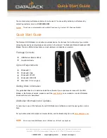 Preview for 2 page of Datajack 598U Quick Start Manual