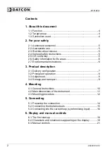 Preview for 2 page of Datcon DT9102 I4 Operating Instructions Manual