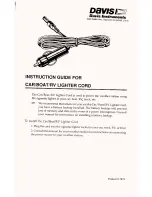 Davis Instruments Car/Boat/RV Lighter Cord Instruction Manual preview