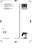 DBK SBE 650 Original Operating Instructions preview