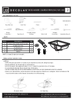 Preview for 2 page of Decolav CALLENSIA 1402 Manual