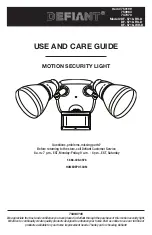 Preview for 1 page of Defiant 747373 Use And Care Manual