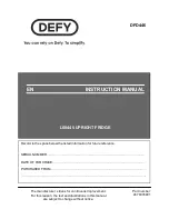 Defy DFD446 Instruction Manual preview