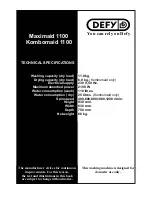 Preview for 19 page of Defy KOMBOMAID 1100 Owner'S Manual