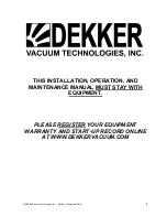 Preview for 4 page of Dekker HullVac HV140A Installation, Operation & Maintenance Manual