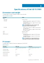 Preview for 11 page of Dell G3 15 3500 Setup And Specifications