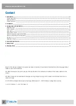 Preview for 2 page of Delta Electronics 57004068 User Manual